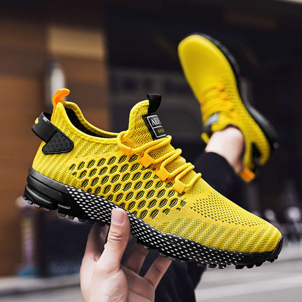 Sport Sneakers Casual Lace Up Summer Breathable Mesh Running For Men Lightweight Solid Color Tennis Shoes Ddmysaturn