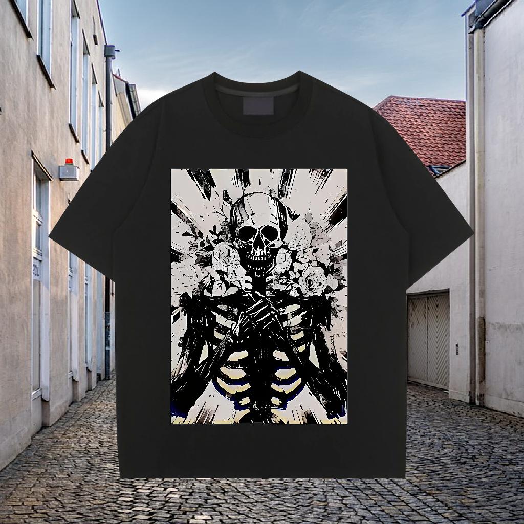 New Men T Shirts Custom Anime Printing Street Men Tshirts Breathable Crew Neck Brand