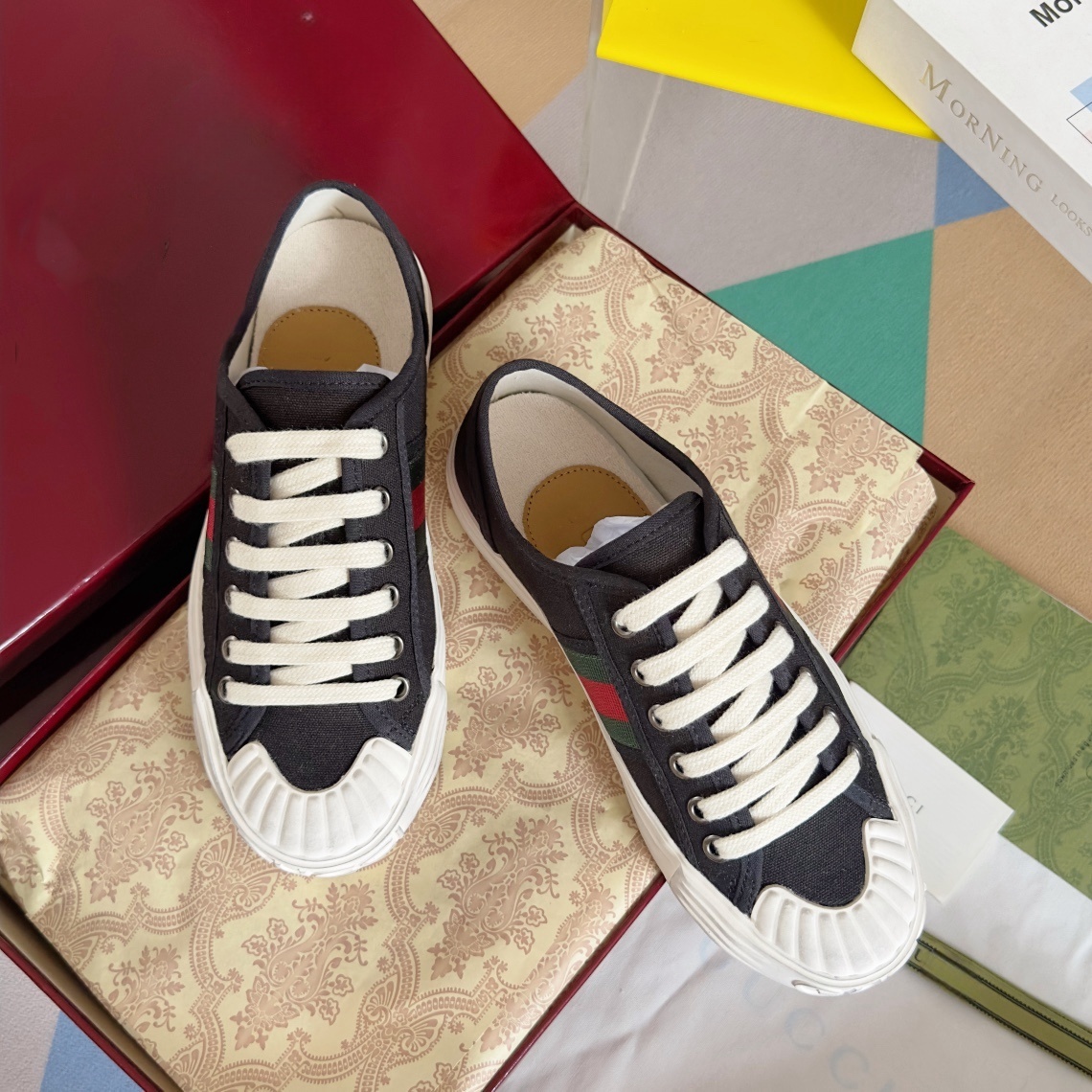 Top High-Quality Canvas Casual Shoes Luxurys Designers Womens Shoe Oblique Sneakers Italy Red Web Stripe Rubber Sole Stretch Cotton Low MEN'S SNEAKER WITH WEB With Box