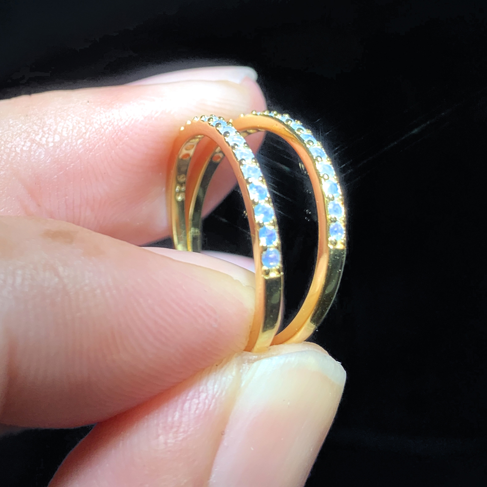 Thin Sterg Sier Eternity Band: Stackable Wedding Ring for Women