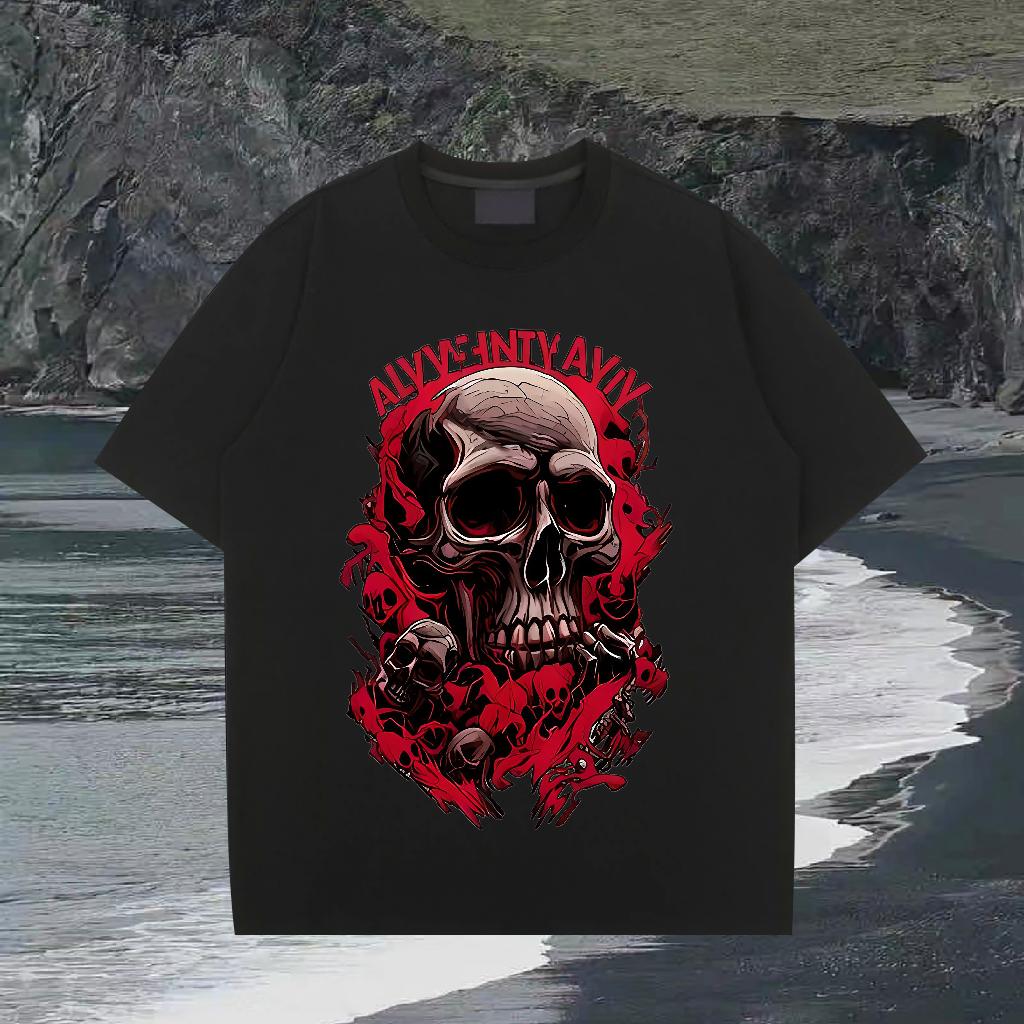 Comfortable Mens Tshirts Cotton O Neck Short Sleeves Casual Daily Wear T Shirt For Man Skull 2024 Designer Tees Shirts
