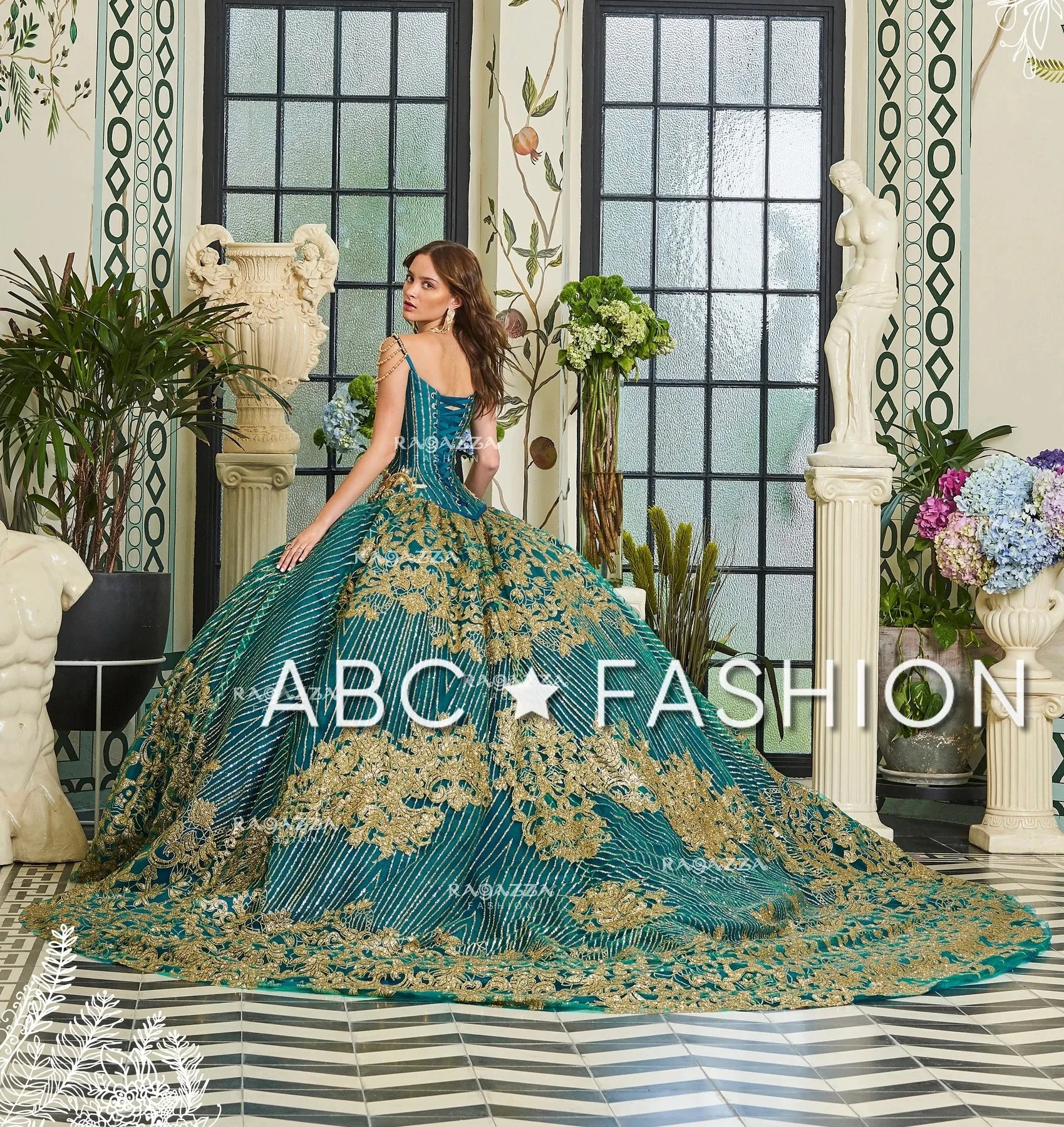 Teal Mexican Quinceanera Dresses Ball Gown V-neck Appliques Lace Sparkly Puffy Charro Sweet 16 Dresses 15 Anos