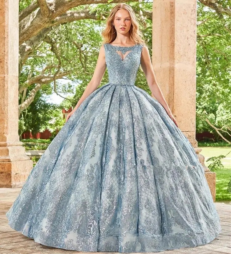 Puffy Mexican Quinceanera Dresses Ball Gown Sheer Appliques Lace Charro Sweet 16 Dresses 15 Anos