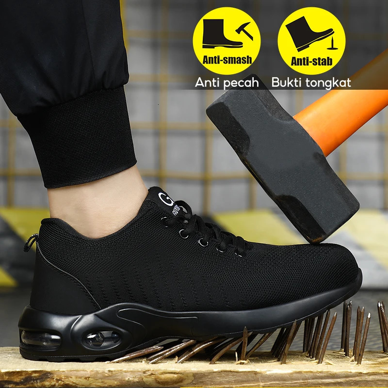 Safety Steel To Shoes Men Fashion Sports Shoes Work Boots Puncture-Proof Security Protective Shoes Indestructible 240605