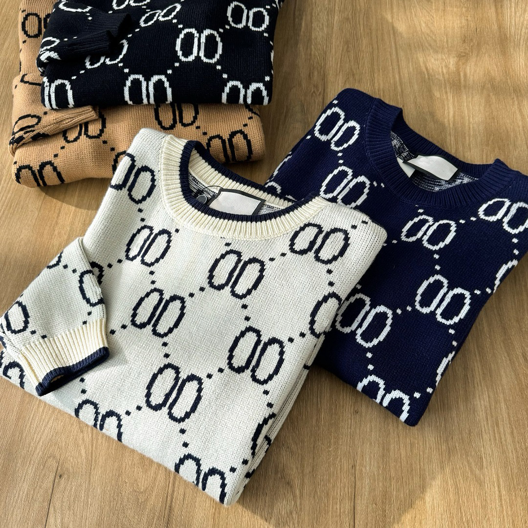 Men's Designer Sweater 100% Knitted Fabric Long sleeved Pullover Men's and Women's Classic Letter Sweater Sweater Sports Sweater Autumn/Winter Warm Pullover Asian Size
