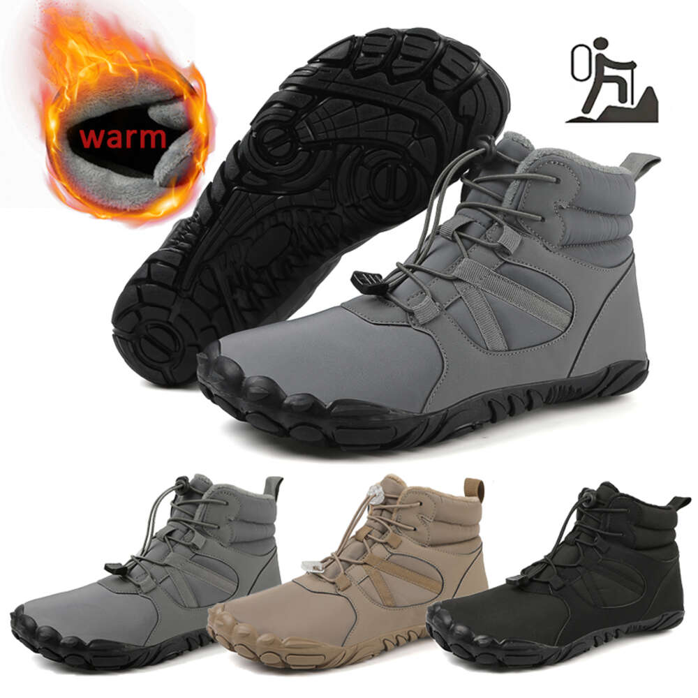 Barefoot Big Size Waterproof Winter Sneakers Fur Lined Wide Toe Box Snow Boot Women Men Plush Hiking Boots Ddmysaturn