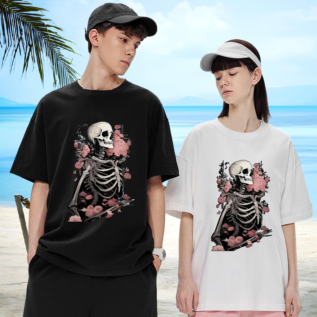 Soft Couples T Shirts Crew Neck Cotton Home Outdoor Man T Shirts Plus Size Cartoon Fashion Design Tees