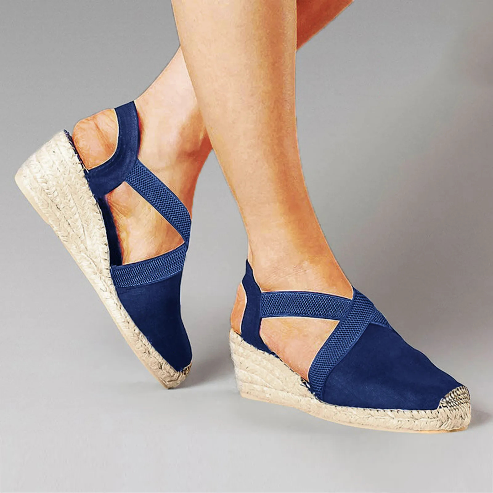 Women Bohemia Sandals Fashion Casual Toe Closed Wedges High Heel Shoes Thick Bottom Slingbacks Summer Casual Women Sandalias 240605