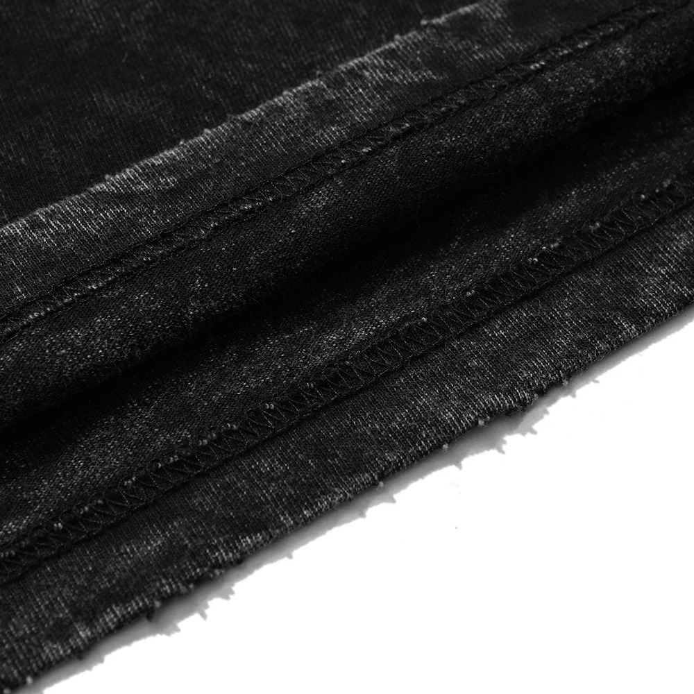 Summer Streetwear Vintage T Shirt Cartoon Anime Graphic Oversized T-Shirt Men Fashion Cotton Tops Tees Washed Black Tshirt 240601