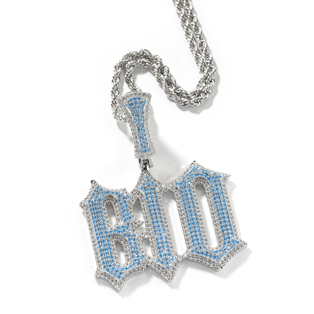 Hip Hop DIY Custom A-Z 0-9 Burr Letters Pendant Necklaces Real Gold Plated Jewelry