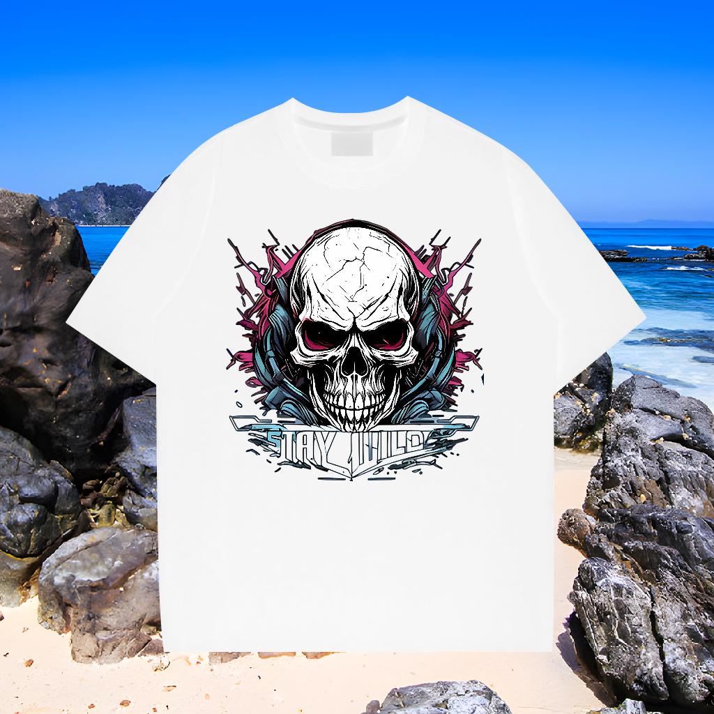 Cool Men Tshirts 180g Cotton Casual Beach Mens T Shirts Custom Printed 2024 Summer Tops Shirt