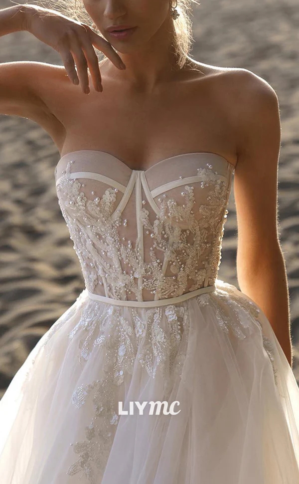 2024Dalal Two Riki Pieces Beach Dresses Bead High Side Split Lace Applique Short Sleeves Bridal Gowns Vintage Chiffon Wedding Dress 6660312