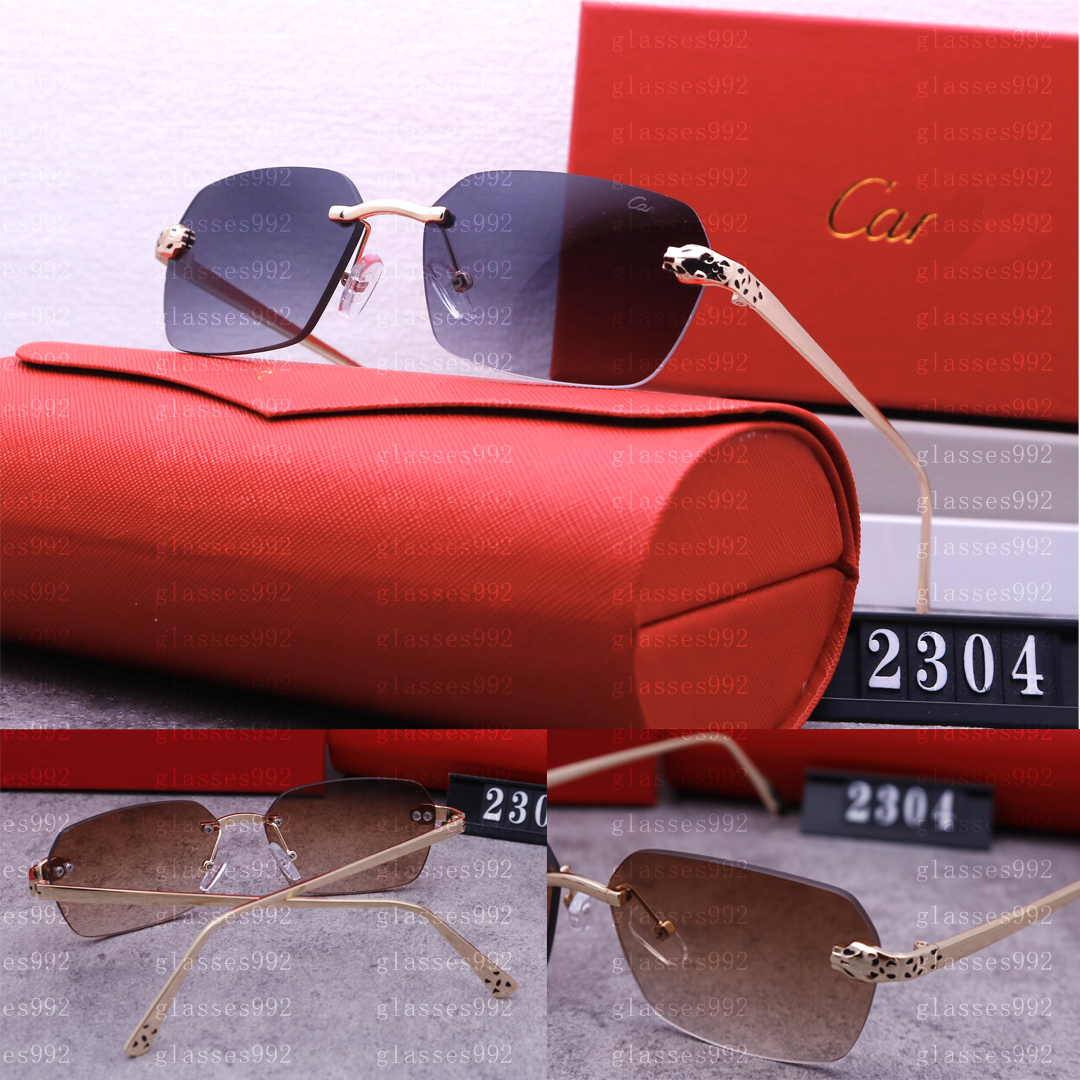 glasses silver designer sunglasses woman fashion rectangle Business Men Brand cart Design Summer Shades Colored lenses Alloy Rimless Frameless