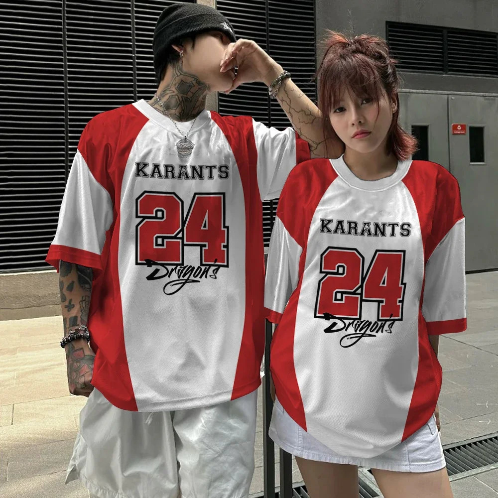 Men T-Shirt Loose Couple T Shirt Mens Stereo Printed Knit Clothing Fashion Tees Tops Casual Street Hip Hop Tops 240527