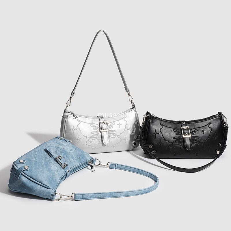 New Korean style underarm bag with high texture niche original single shoulder bag silver fashionable and versatile texture crossbody bag