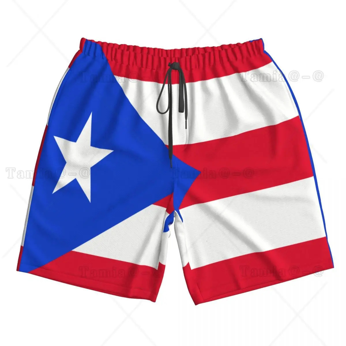Mens Swimwear Swim Shorts Trunks Puerto Rico Flag Beach Board Swimming Swimsuits Running Sports Surffing shorts 240601