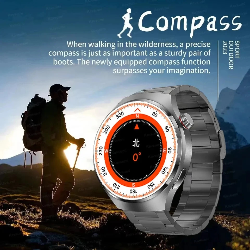 For GT4 Pro GPS NFC Smart Watch Men 360*360 AMOLED Screen Heart rate Bluetooth Call IP68 Waterproof Man Smartwatch 240601