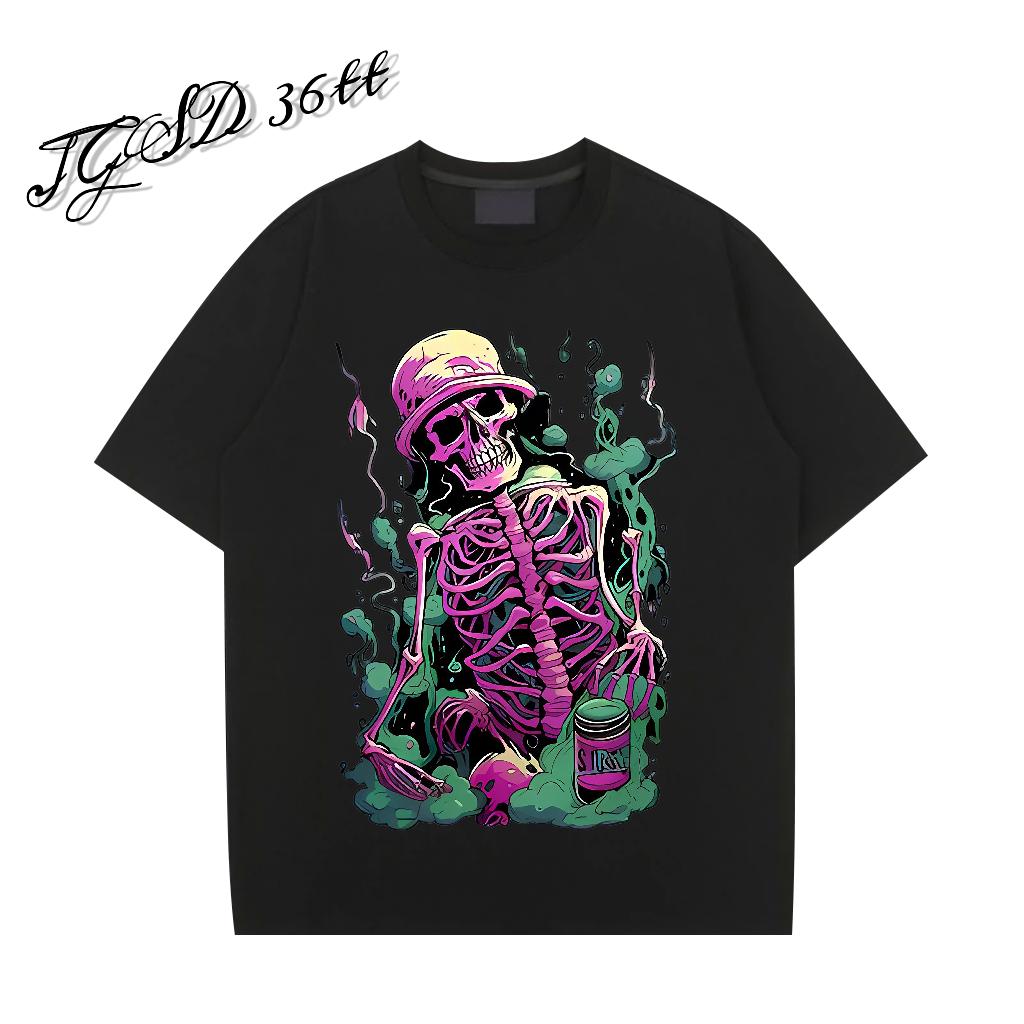 Classic Casual T Shirts Men Round Neck Short Sleeve Daily Outfit Tshirt for Man Woman Anime Print Cool Wear