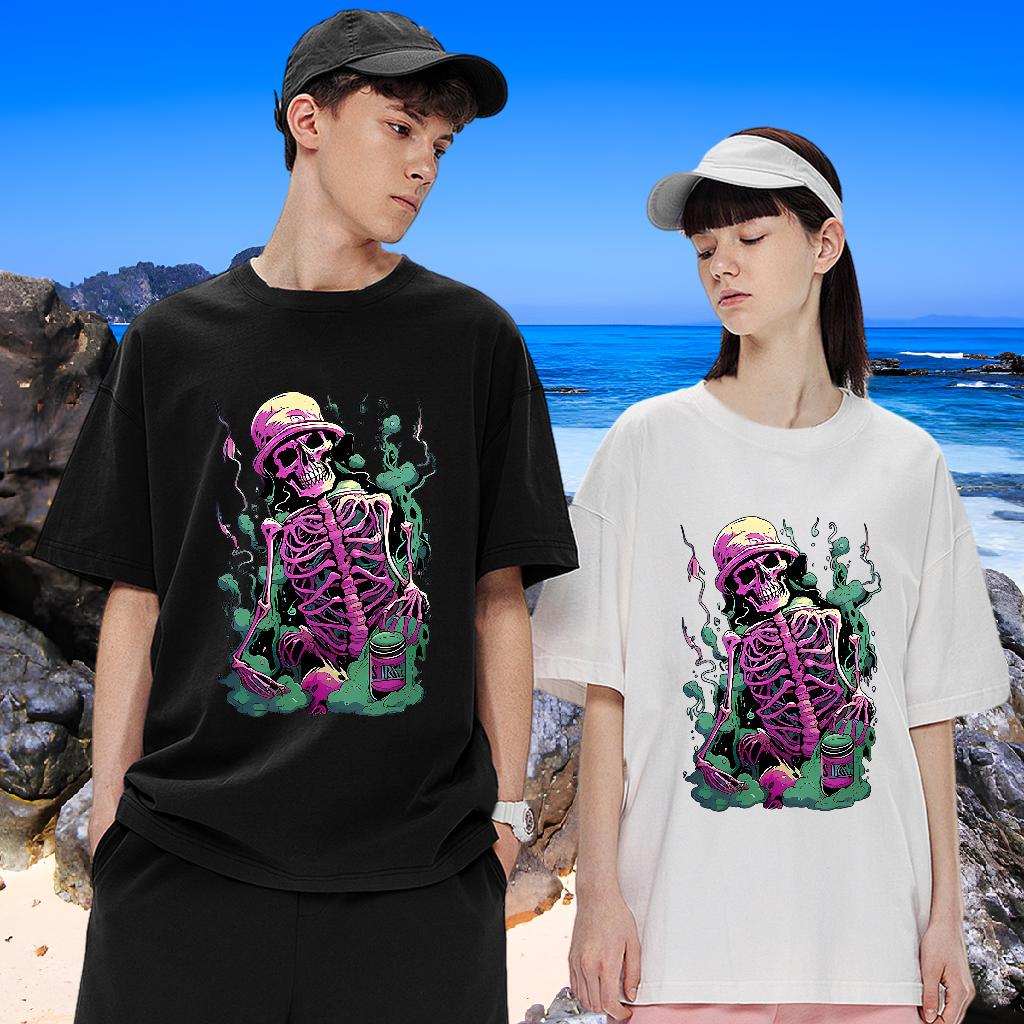 Cool Men Clothes T-Shirt Breathable Crew Neck Cotton Casual Daily Wear Mens T Shirts Floral Print 2024 Top Tees