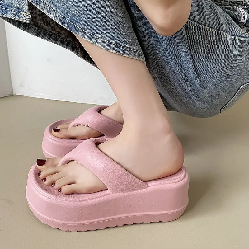 Comwarm Thick Flip-flops Women Fashion Platform Sandals Outdoor Women Beach Slipper Home Comfort Womens Summer Sandals 240605