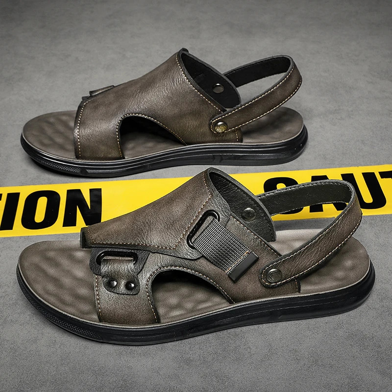 Mens casual shoes mens dual-purpose slippers mens middle-aged and elderly beach shoes 240605