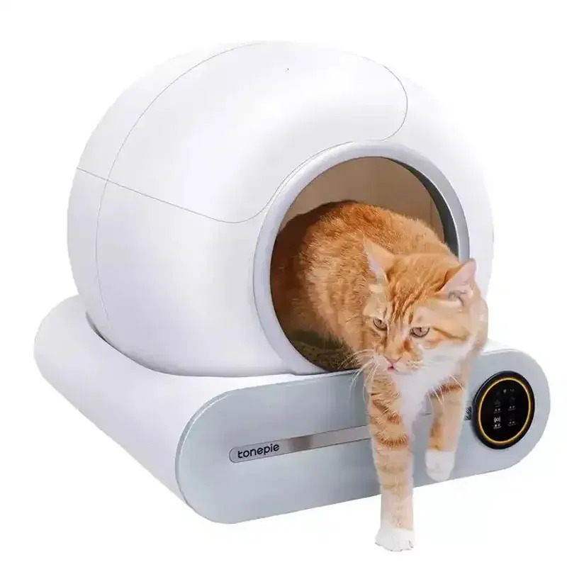 Tonepie Automatic Toilet for Cats Self-Cleaning Cat Litter Box APP Control Electric Proof Splash Sandbox Cat Pet Supplies Cat WC 240604