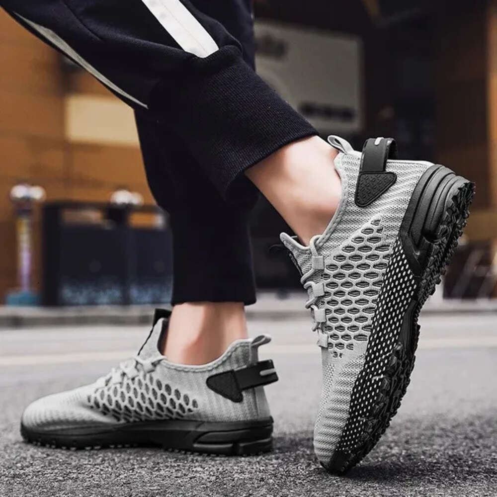 Ddmysports Sneakers Casual Sport Lace Up Summer Breathable Mesh Running For Men Lightweight Solid Color Tennis Shoes OUTDOOR