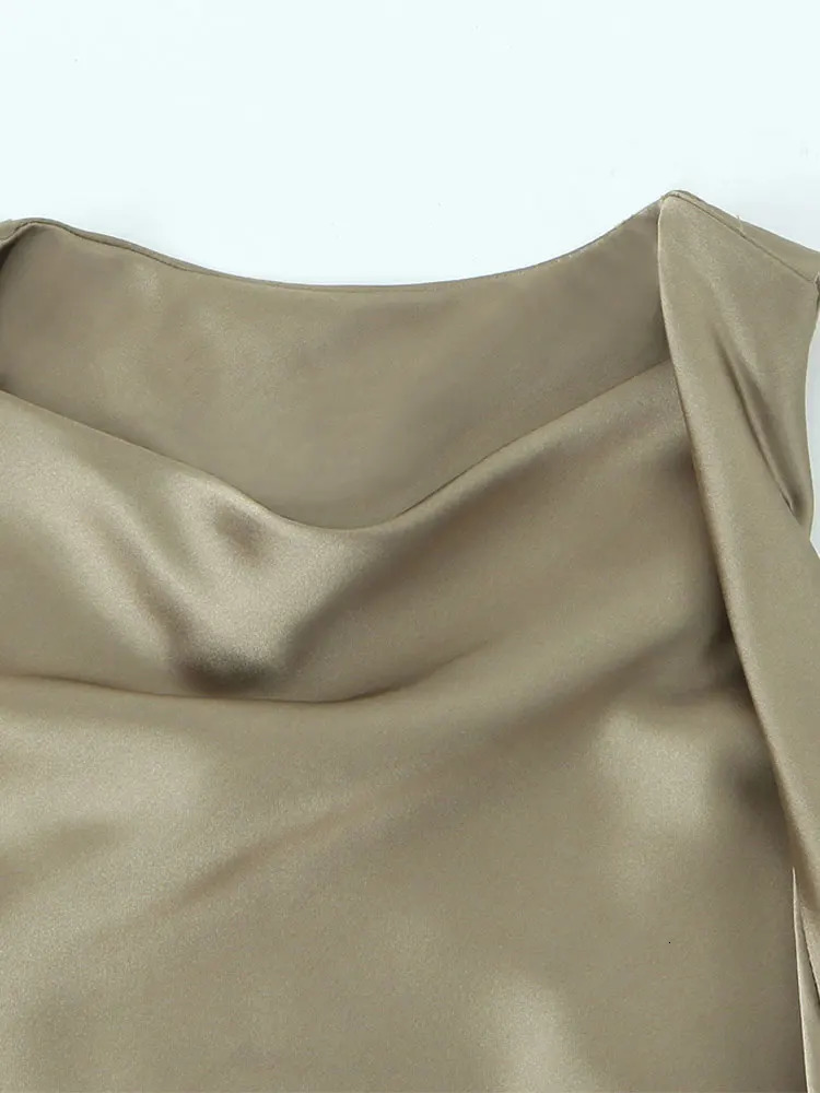 TRAF Midi Dresses for Women Satin Slip Long Dress Woman Sexy Halter Evening Party Female Dress Summer Evening Dresses 240529