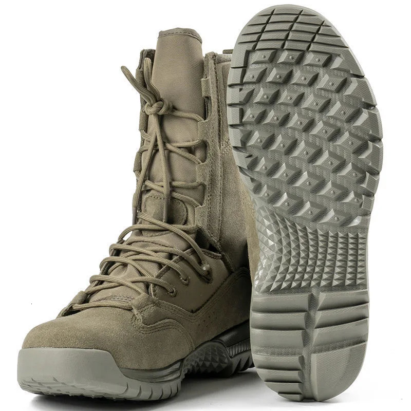 Mens outdoor combat boots mountain training shoes lightweight waterproof tactical boots hiking net military shoes 240605