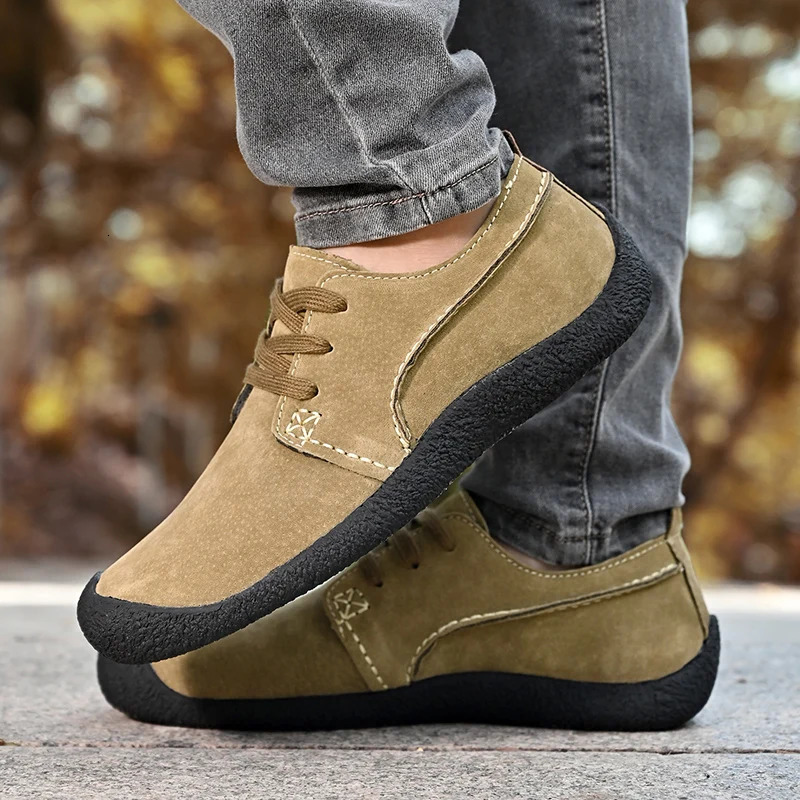 Mens casual shoes sports shoes fashionable suede leather shoes comfortable flat bottomed driving shoes Zapatos De Hombre large mens shoes 240605