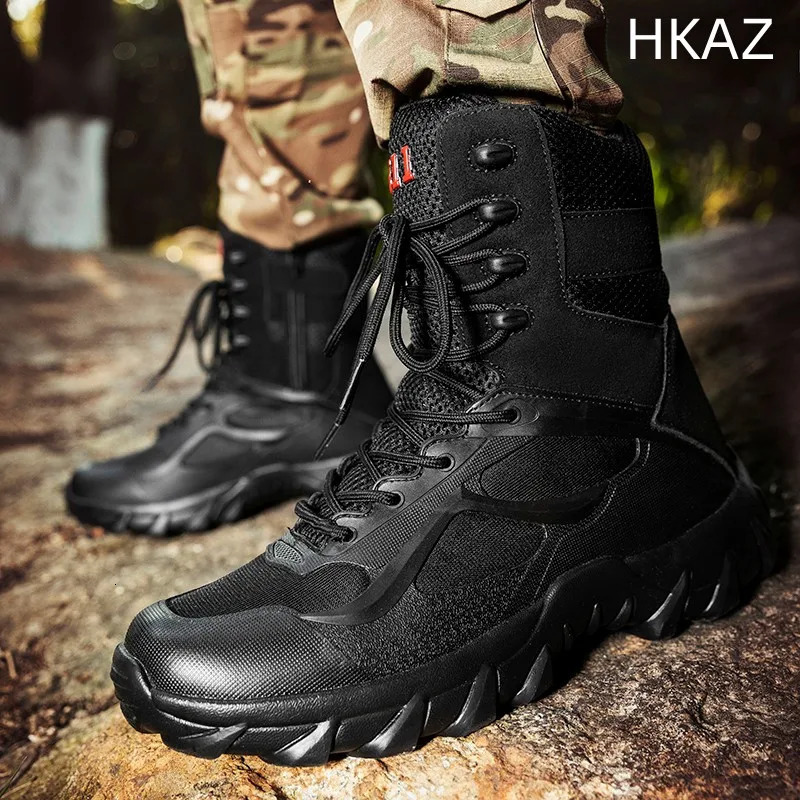 Mens Comfortable Breathable Wear resistant Anti slip Outdoor Field Training Boots Spring and Autumn Main Push Large Size 240605