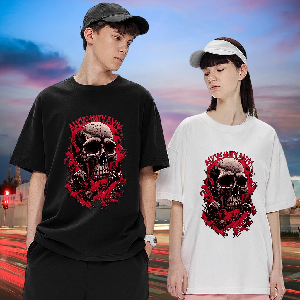 Fashion T-Shirts Cartoon Printing S-3XL Sports Casual Men Clothes T-Shirt Crew Neck Cotton Loose
