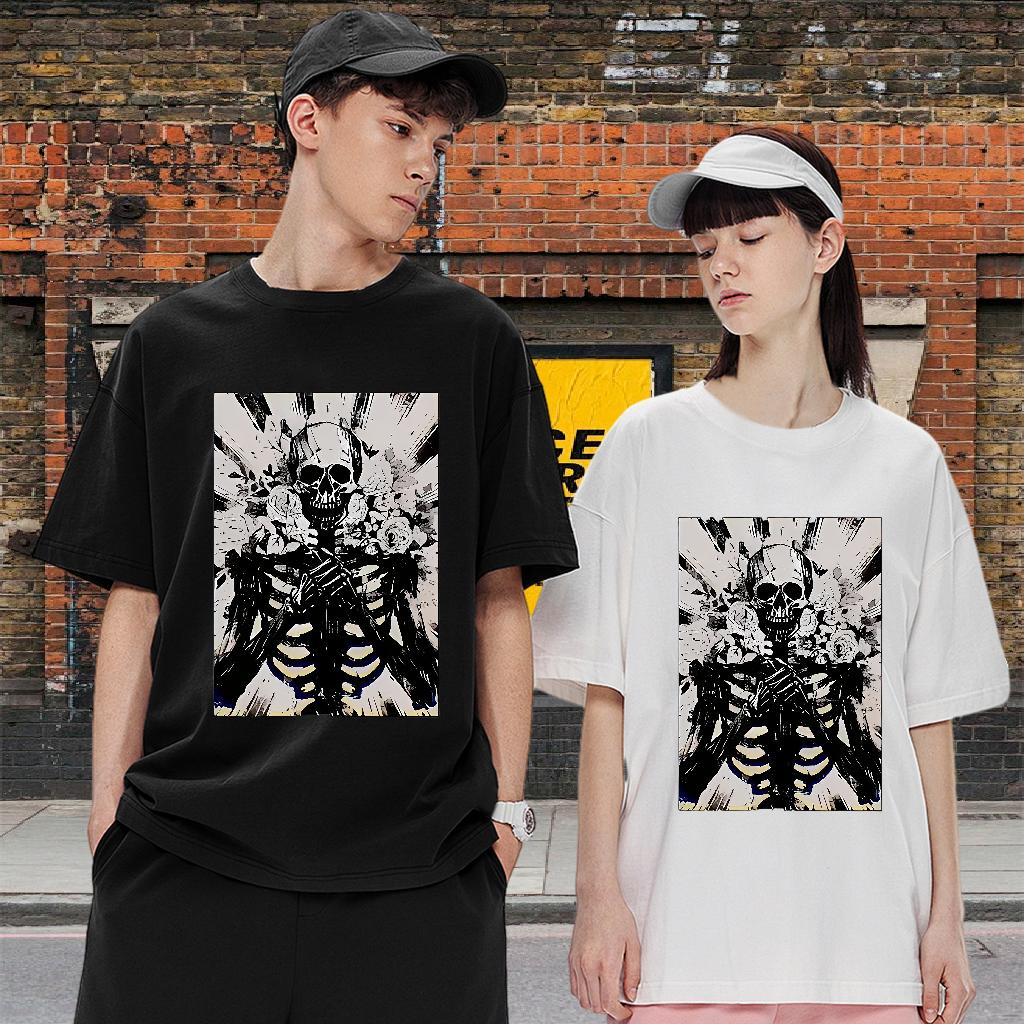 Loose Man T Shirts High Street Hip Hop Crew Neck Cotton Mens Tshirts 2024 New Custom Printing Tees Shirts