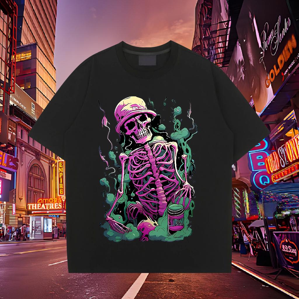 Unisex Men Tshirts Breathable Crew Neck Cotton Street Wear T shirt Skull 2024 Designer Polos