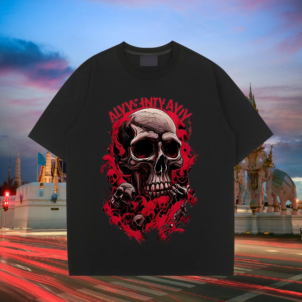 Fashion T-Shirts Cartoon Printing S-3XL Sports Casual Men Clothes T-Shirt Crew Neck Cotton Loose