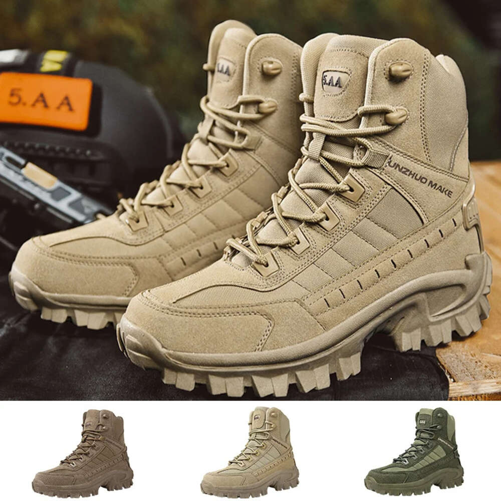 New Military Man Tactical Anti-Slip Ankle Army Men with Side Zipper Big Size Work Safety Shoes Motocycle Boots 8d62e