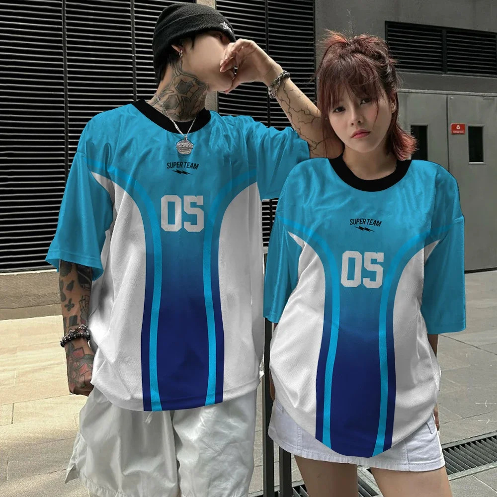 Men T-Shirt Loose Couple T Shirt Mens Stereo Printed Knit Clothing Fashion Tees Tops Casual Street Hip Hop Tops 240527