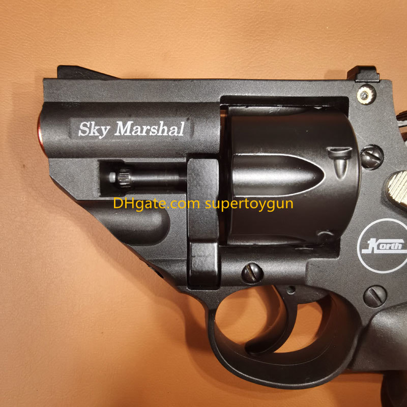 Korth Sky Marshal 9mm Revolver Toy Pistol Handgun Blaster Soft Bullet Toy Gun Shooting Model For Adults Boys Birthday Gifts Outdoor CS Pubg Prop Look 