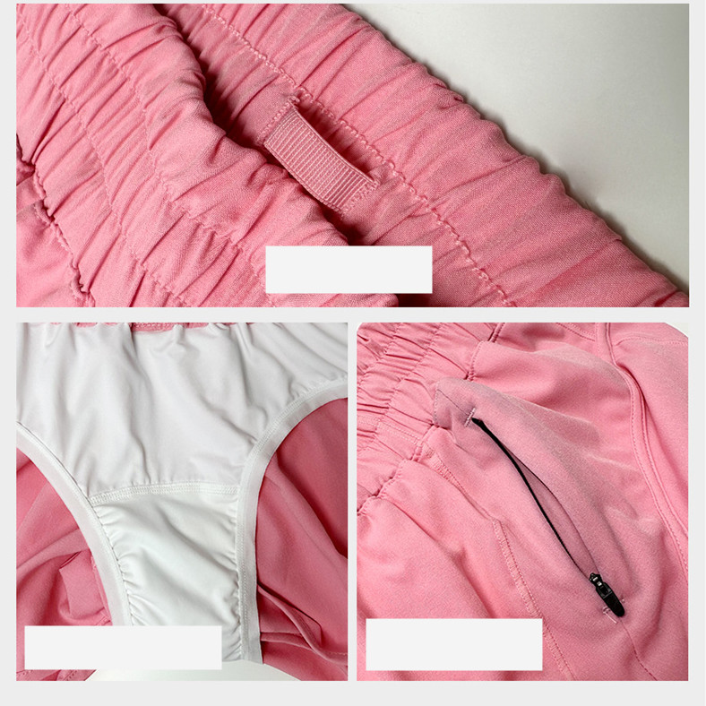 VT88240 Womens Sports Yoga Shorts High-Rise Lined Pockets Shorts Fitness Wear Women Short Pants Girls Running Elastic 2.5 inch Inseam