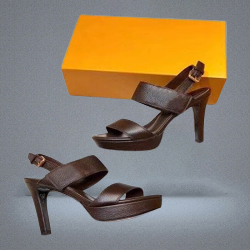 luxury women designer High Heels Platform Shoe Pumps Peeptoe Women Dress Wedding Sandals Shoes heel 105cm size 3442 With box