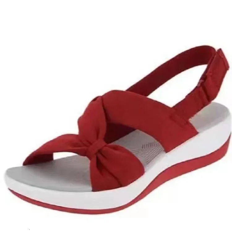 Women Sandals 2024 Summer Closed Toe Roman Sandals Women Bow Platform Wedges Sandals Women Sandals Plus Size 43 240605