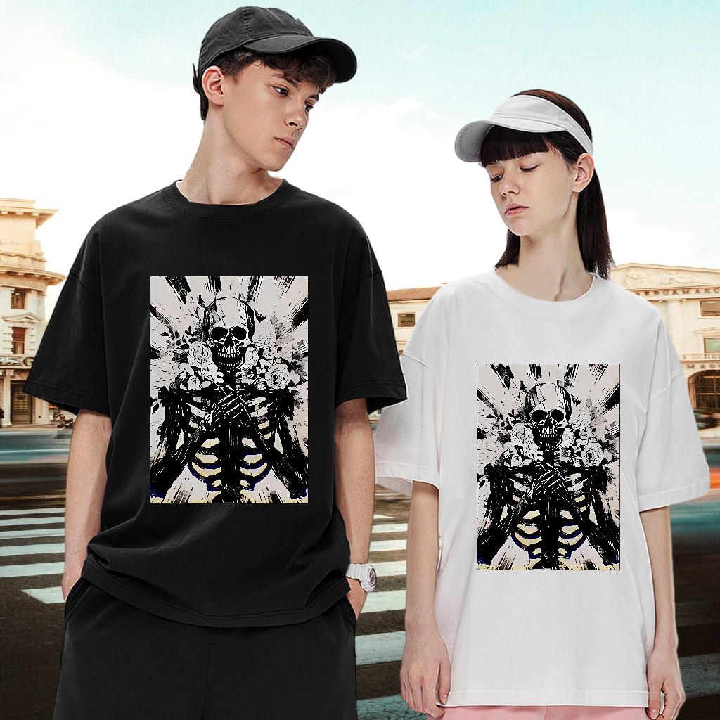 Brand T-Shirts Hip Hop Breathable Short Sleeve Couples T Shirts DIY White Plus Size Tops