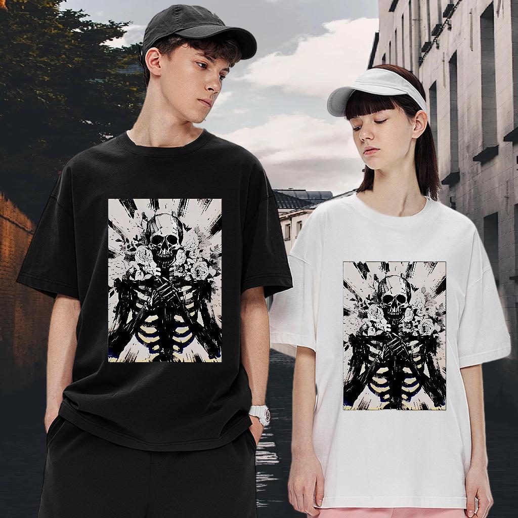 Comfortable Man T Shirts Home Outdoor Cotton Breathable Short Sleeve Tshirts Brand Anime Print Tops Shirt