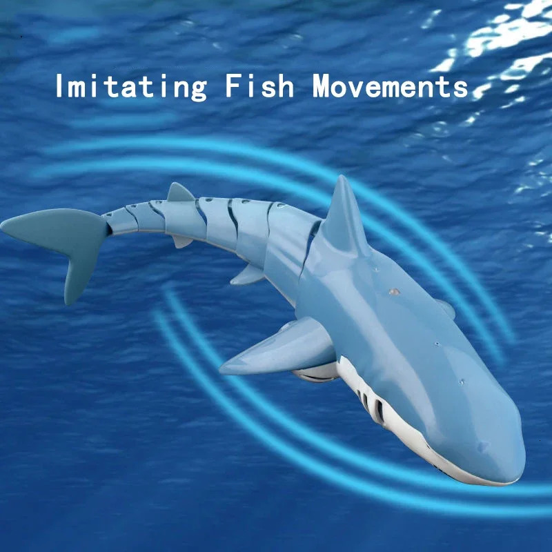 Water Swimming Pools Tub Robots Remote Control Sharks Baby Bath Toys for Boys Children Kids Electric Rc Animals Bionic Fish Ship 240531