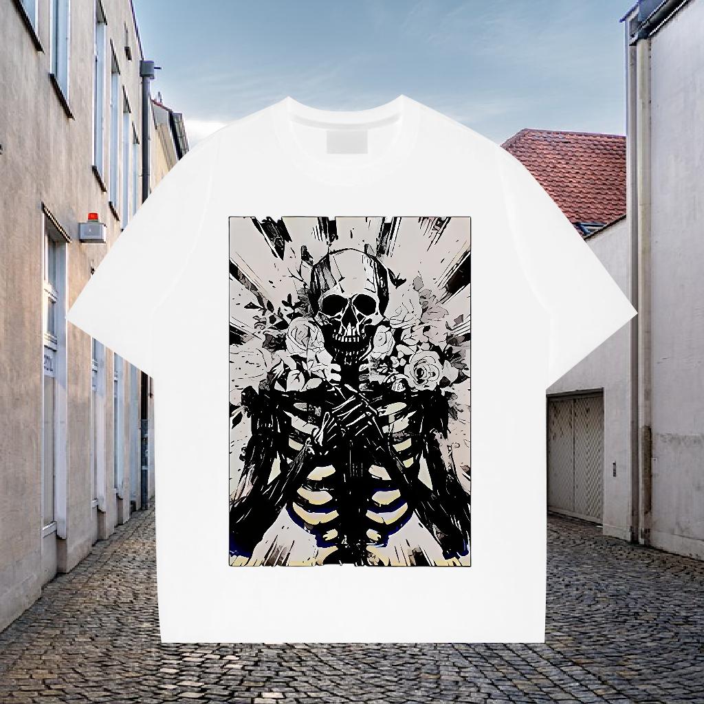 New Men T Shirts Custom Anime Printing Street Men Tshirts Breathable Crew Neck Brand