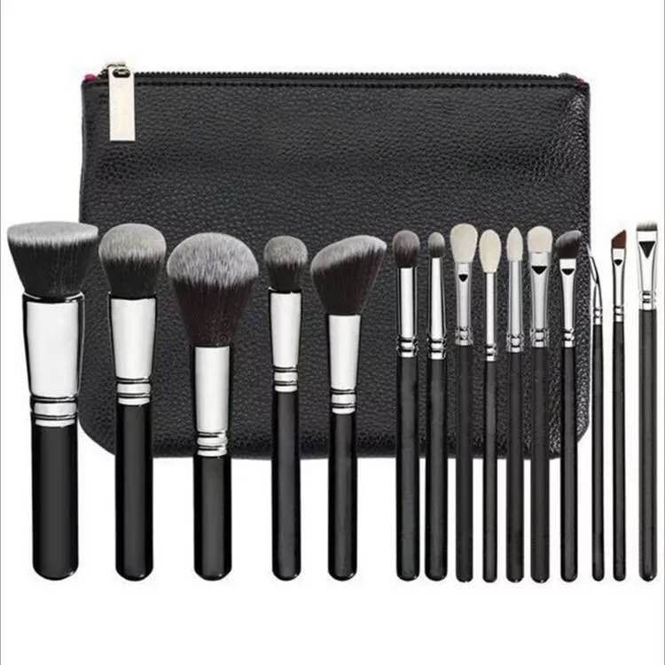 vacuu high quality Makeup 15PCS/Set Blender Tools BrushWith PU Bag Professional Brush For Powder Foundation Blush Eyeshadow