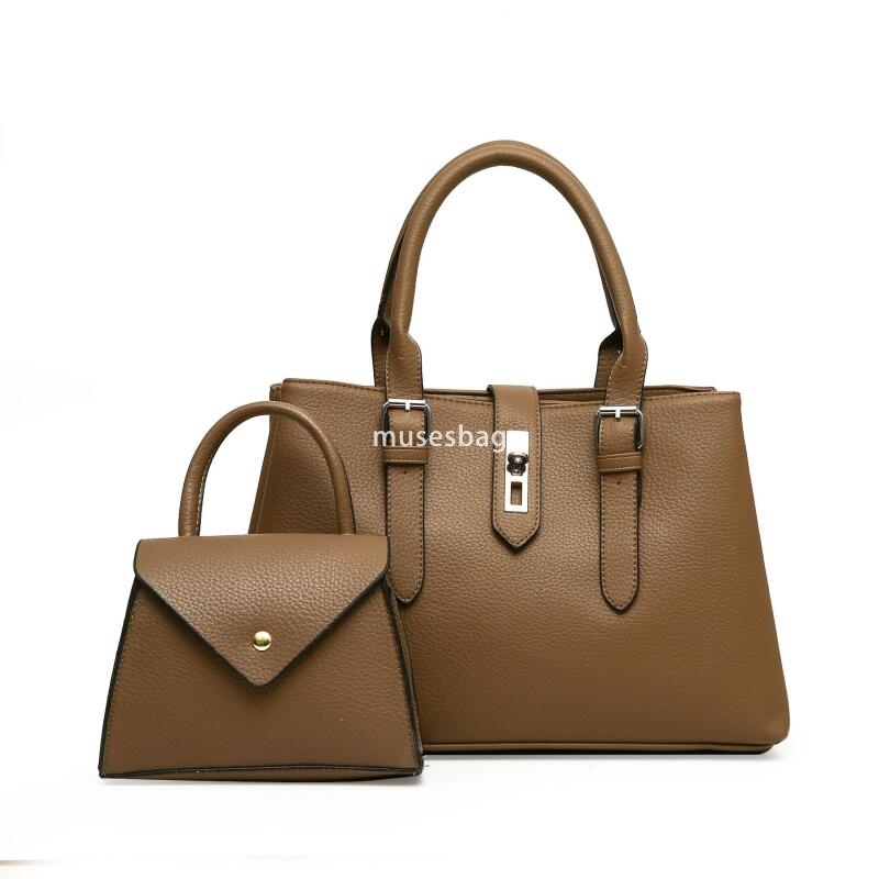 Designer Women's PU High Quality Fashion Tote Bag with Lightweight and Multi functional Large Capacity Shoulder Bag Versatile 2-piece Set Mother 