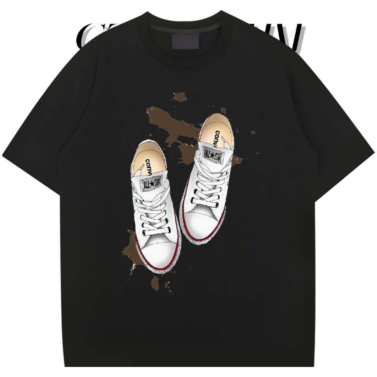 Fashion Casual T Shirt For Man Oversized Couples T Shirts Anime Printing Street Short Sleeve Cotton O-Neck Loose Tops Shirt