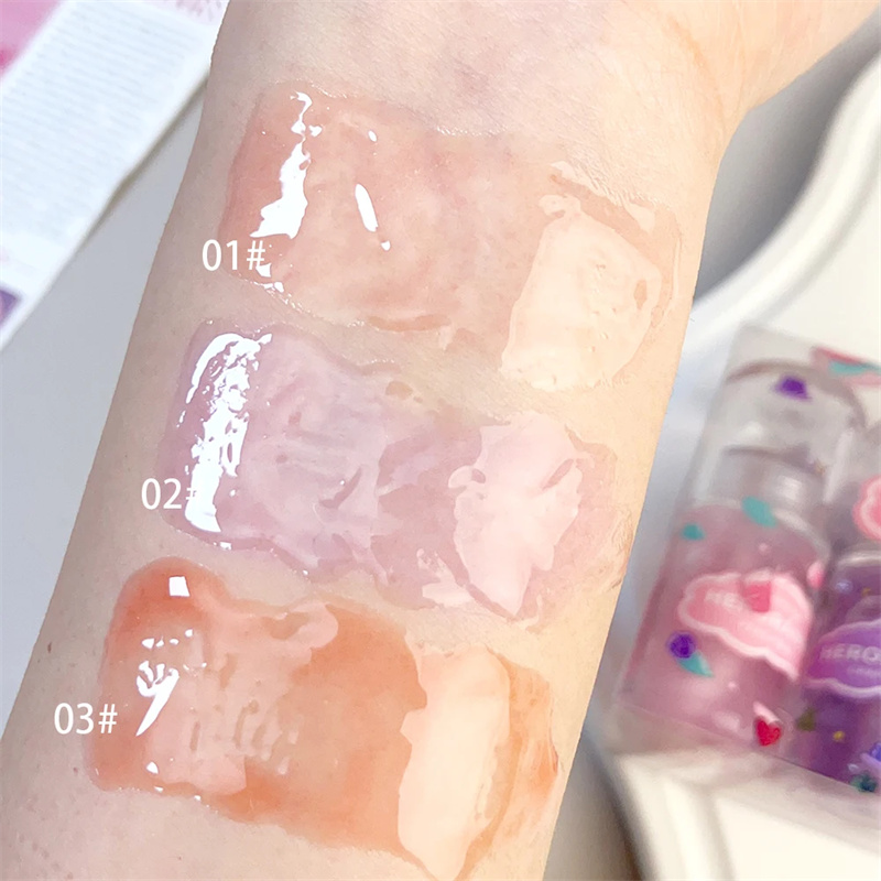 Peach Fruit Oil Makeup Moisturizing Clear Grape Transparent Glass Long-Lasting Hydrating Lip Gloss Liquid Lipstick Cosmetics