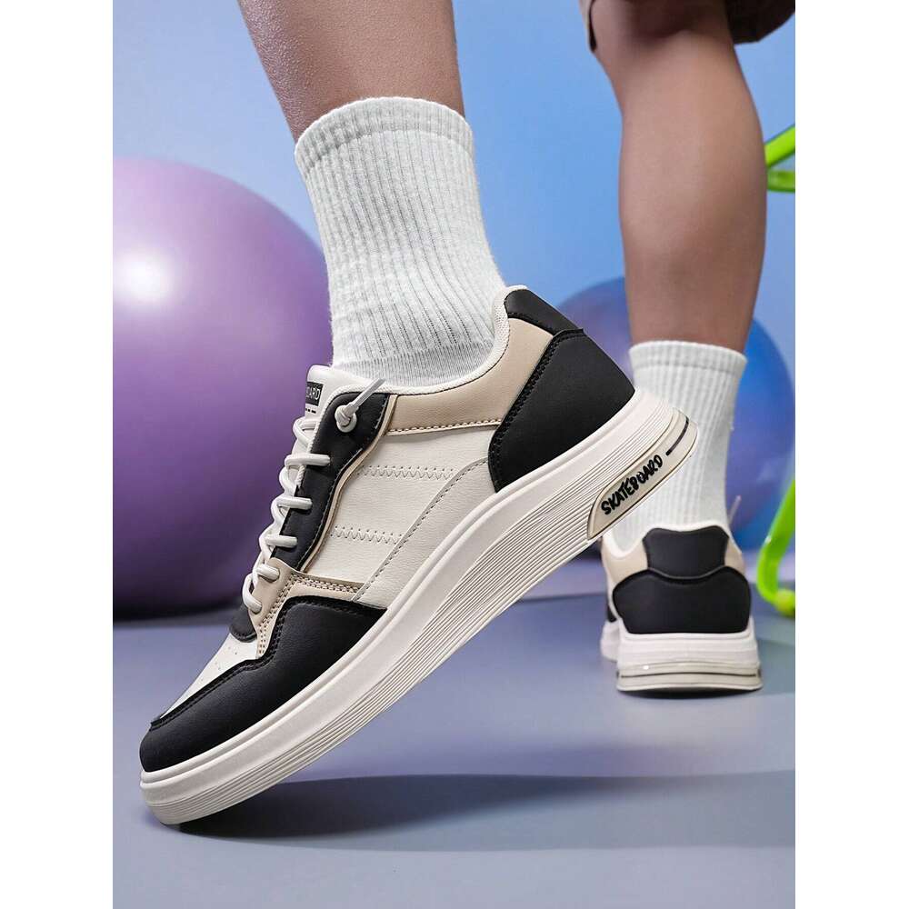Men's Fashionable Breathable Slip-Resistant Skate Shoes, Comfortable Versatile, Wear And Dirt-Resistant